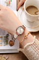 White Leather Band Quartz Watch