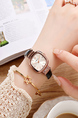 Black Leather Band Quartz Watch