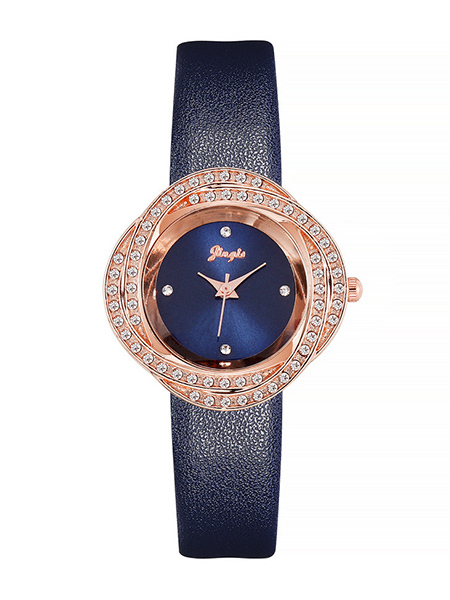 Blue Leather Band Quartz Watch
