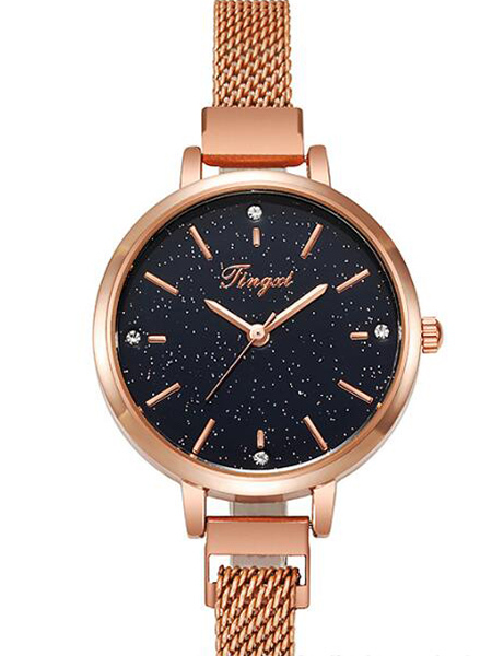 Rose Gold Milanese Band Quartz Watch