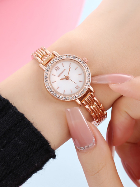 Gold Stainless Band Bracelet Quartz Watch