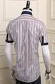 Colorful Plus Size Shirt Cardigan Stripe Contrast Linking Men Shirt for Casual Party