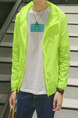 Neon Green Plus Size Hooded Transparent Sun Protection Men Jacket for Casual