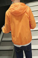 Orange Plus Size Hooded Transparent Sun Protection Men Jacket for Casual