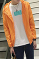 Orange Plus Size Hooded Transparent Sun Protection Men Jacket for Casual