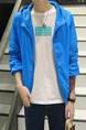 Blue Plus Size Hooded Transparent Sun Protection Men Jacket for Casual