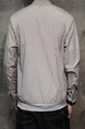 Grey Plus Size Jacket Stand Collar Sun Protection Buttons Decoration Men Jacket for Casual