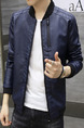 Blue Plus Size Jacket Linking Stand Collar Water-Proof Zipper Men Jacket for Casual
