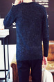Blue Plus Size Knitted V Neck Cardigan Buttons Pockets Thread Men Cardigan for Casual