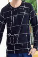 Black Plus Size Loose Round Neck Printed Men Shirt for Casual