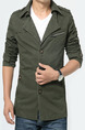 Green Plus Size Slim Lapel Single-Breasted Pockets Long Sleeve Men Jacket for Casual
