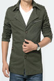 Green Plus Size Slim Lapel Single-Breasted Pockets Long Sleeve Men Jacket for Casual