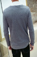 Grey Plus Size Slim Knitting V Neck Buttons Long Sleeve Men Cardigan for Casual