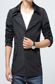 Black Plus Size Slim Lapel Buttons Pockets Long Sleeve Men Jacket for Casual
