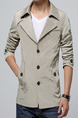 Beige Plus Size Slim Lapel Buttons Pockets Long Sleeve Men Jacket for Casual