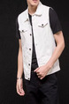 White Plus Size Slim Lapel Pockets Single-Breasted Men Vest for Casual
