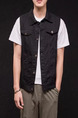 Black Plus Size Slim Lapel Pockets Single-Breasted Men Vest for Casual
