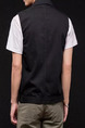 Black Plus Size Slim Lapel Pockets Single-Breasted Men Vest for Casual