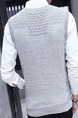 Grey Plus Size Slim Round Neck Weaving Flowers Men Vest for Casual
