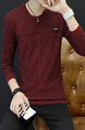 Red Plus Size Slim Round Neck Long Sleeve Men Sweater for Casual