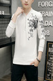 White and Black Plus Size Slim Contrast Located Printing Stand Collar Zipper Long Sleeve Men Sweater for Casual