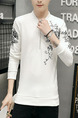 White and Black Plus Size Slim Contrast Located Printing Stand Collar Zipper Long Sleeve Men Sweater for Casual