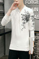 White and Black Plus Size Slim Contrast Located Printing Stand Collar Zipper Long Sleeve Men Sweater for Casual
