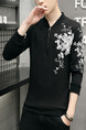 Black and White Plus Size Slim Contrast Located Printing Stand Collar Zipper Long Sleeve Men Sweater for Casual