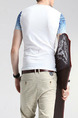 White and Blue Plus Size Slim Round Neck Contrast Linking Located Printing Men Tshirt for Casual