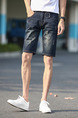 Navy Blue Loose Denim Shorts Men Shorts for Casual Party