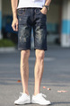 Navy Blue Loose Denim Shorts Men Shorts for Casual Party