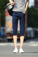 Navy Blue Slim Denim Shorts Men Shorts for Casual