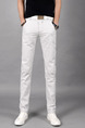 Light Gray Slim Straight Men Pants for Casual Party