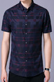 Black Wine Red and Dark Purple Slim Printed Polo Men Shirt for Casual Office