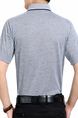 Light Gray Loose Lapel Grid Men Shirt for Casual Office
