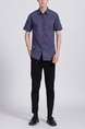 Violet Button Down Collared Men Shirt for Casual Office Party