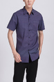 Violet Button Down Collared Men Shirt for Casual Office Party