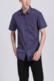 Violet Button Down Collared Men Shirt for Casual Office Party