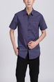 Violet Button Down Collared Men Shirt for Casual Office Party