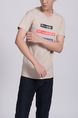 Cream Round Neck Tee Men Shirt for Casual Party