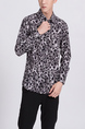 Black And White Long Sleeves Collared Button Down Men Shirt for Casual Party Office