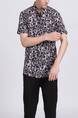 Black and White Collared Button Down Men Shirt for Casual Party Office