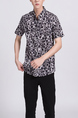 Black and White Collared Button Down Men Shirt for Casual Party Office