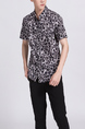 Black and White Collared Button Down Men Shirt for Casual Party Office