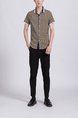 Yellow and Blue Button Down Collared Men Shirt for Casual Party Office