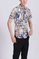 Colorful Collared Button Down Floral Men Shirt for Casual Party Beach
