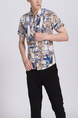 Colorful Collared Button Down Floral Men Shirt for Casual Party Beach