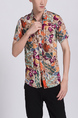Colorful Button Down Collared Men Shirt for Casual Party Beach