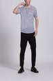 Blue Collared Chest Pocket Polo Men Shirt for Casual Party Office