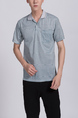 Gray Collared Chest Pocket Polo Men Shirt for Casual Party Office